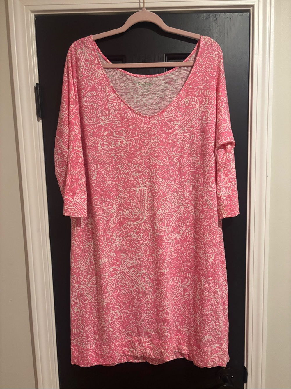 Lilly Pulitzer Pink & White Scoop Neck Tunic Dress